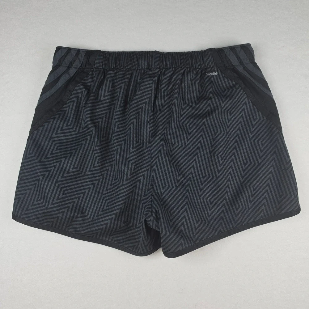 Adidas Climalite Running Shorts Medium Black Gray Chevron Print